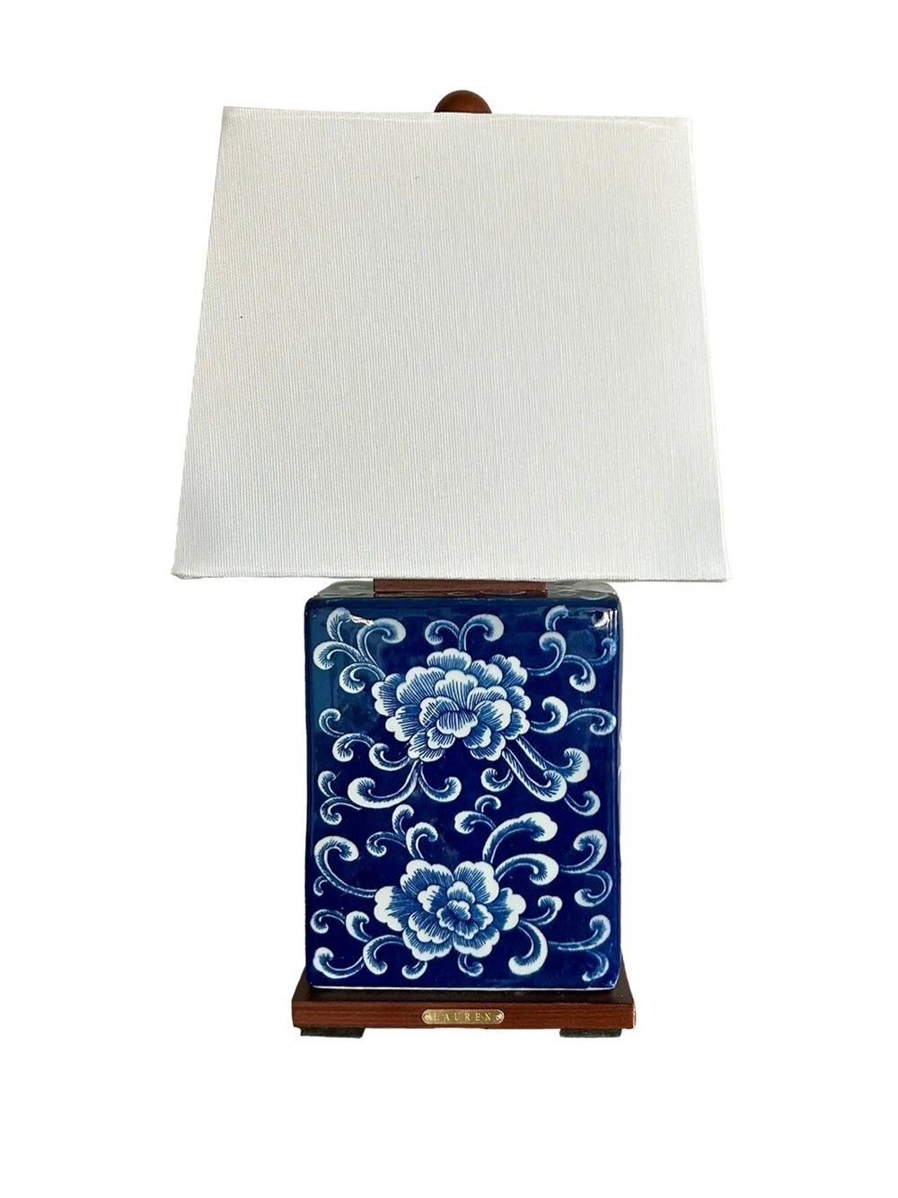 Ralph Lauren Porcelain Blue and White Chinoiserie Small Table Lamp
